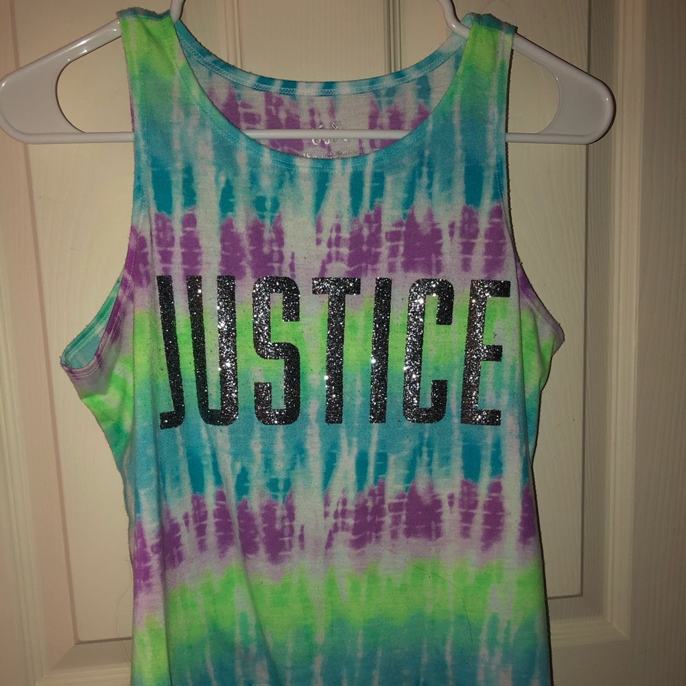 Justice Tye Dyed Glitter Tank Top 18/20